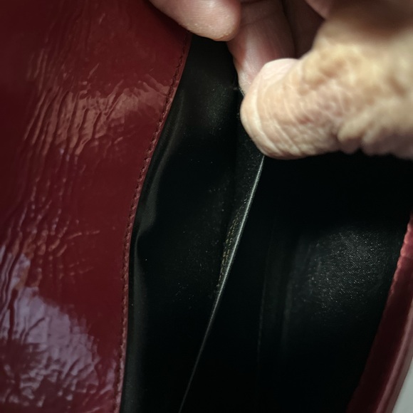 Authentic Yves Saint Laurent Deep Red Leather clutch - Picture 6 of 8